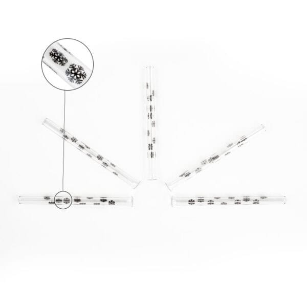 Glass Straw Snowflake 5 PCS Snuff Tube Party Box USA