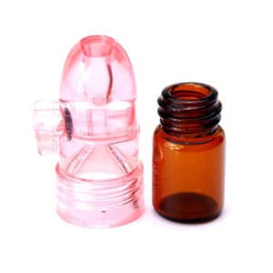Portable Glass Tube 0.07 fl oz Pink Snuff Bottle Party Box USA
