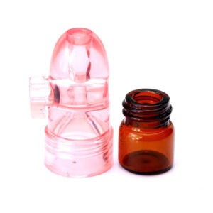 Portable Glass Tube 0.05 fl oz Pink Snuff Bottle Party Box USA