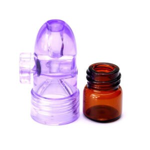 Portable Glass Tube 0.05 fl oz Purple Snuff Bottle Party Box USA