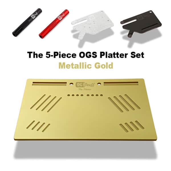 The 5-Piece OGS Platter Set Metallic Gold Party Box USA