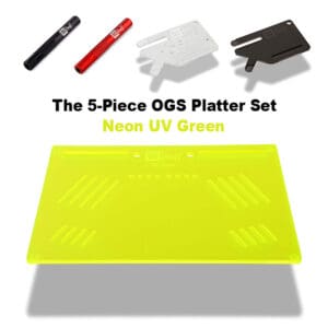 The 5-Piece OGS Platter Set Neon UV Green Party Box USA