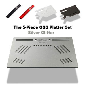 The 5-Piece OGS Platter Set Silver Glitter Party Box USA