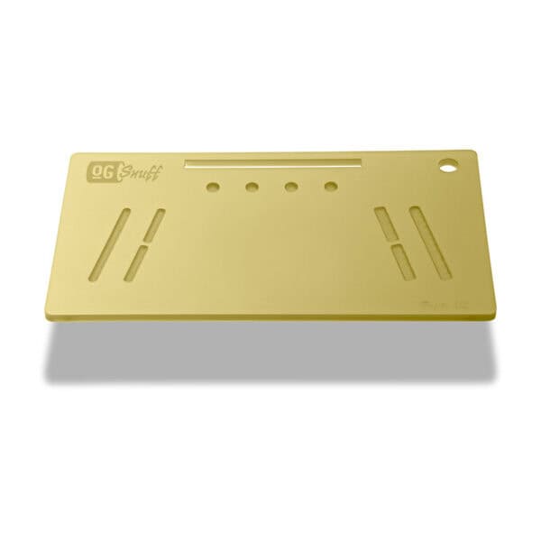 The OGS Fusion V2 Board Metallic Gold Snuff Board