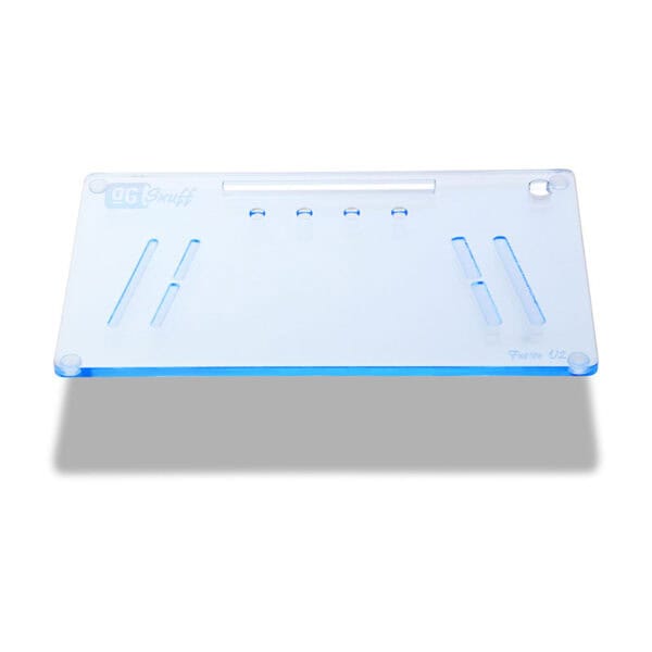 The OGS Fusion V2 Board Neon UV Blue Snuff Board